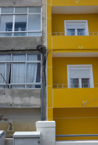 old and cleaned facade old and cleaned facade
